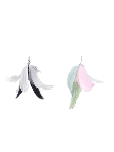 DJSKLDF Katzenangel Funny Cat Toys Interactive Detachable Teaser Wand with Sucker Base Fluffy Feather Kitten Play Toy for Supplies(Replace 2pcs) von DJSKLDF