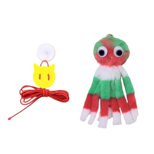 DJSKLDF Katzenangel Hanging Sound Octopus Cat Toys to Relieve Boredom and Self-exciting Plush Elastic Rope Teasing Stick Pet Toy(Color1) von DJSKLDF