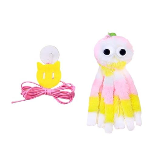 DJSKLDF Katzenangel Hanging Sound Octopus Cat Toys to Relieve Boredom and Self-exciting Plush Elastic Rope Teasing Stick Pet Toy(Color2) von DJSKLDF