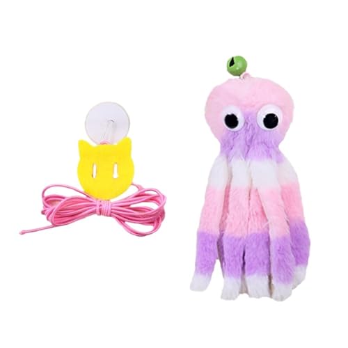 DJSKLDF Katzenangel Hanging Sound Octopus Cat Toys to Relieve Boredom and Self-exciting Plush Elastic Rope Teasing Stick Pet Toy(Color3) von DJSKLDF