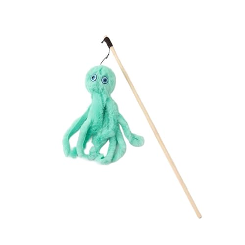 DJSKLDF Katzenangel Octopus Plush Cat Stick Funny Pet Toys Interactive Playing Toy for Cats Teaser Kitten Rod Wand Accessories(Color4) von DJSKLDF