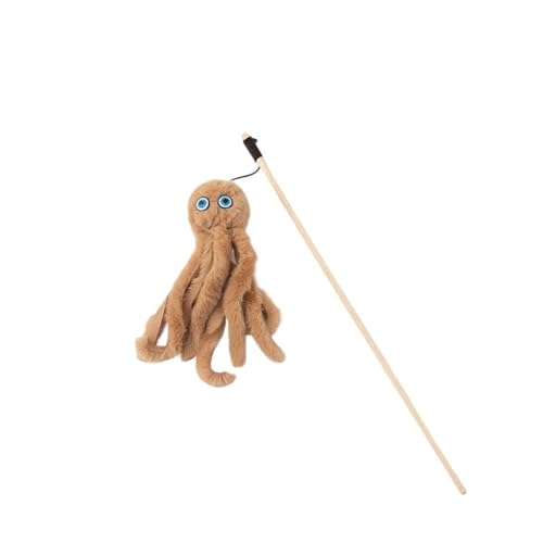 DJSKLDF Katzenangel Octopus Plush Cat Stick Funny Pet Toys Interactive Playing Toy for Cats Teaser Kitten Rod Wand Accessories(Color5) von DJSKLDF
