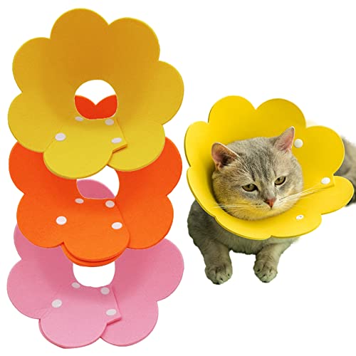 DKDDSSS 3PCS Katze Schutzkragen, Soft Weich Halskrause Katzen Halsband, Anti Biss Safety Einstellbarer, Bequemes E-Kragen, für Katzen Kleiner Hunde Nach Operation und Verletzungen von DKDDSSS