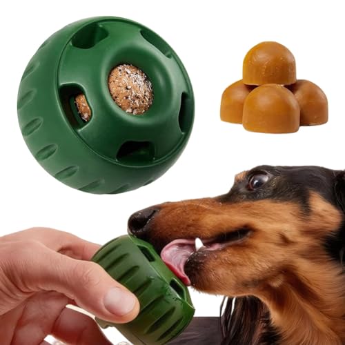 DKIIL NOIYB Schleckball Hunde, Pupsicle Hunde Kauspielzeug, Wiederverwendbares Hundefutterspender Befüllbares Treat Holder, Interaktives Hundespielzeug Hunde Ängste Lindern (A-undichte Futterbällchen) von DKIIL NOIYB