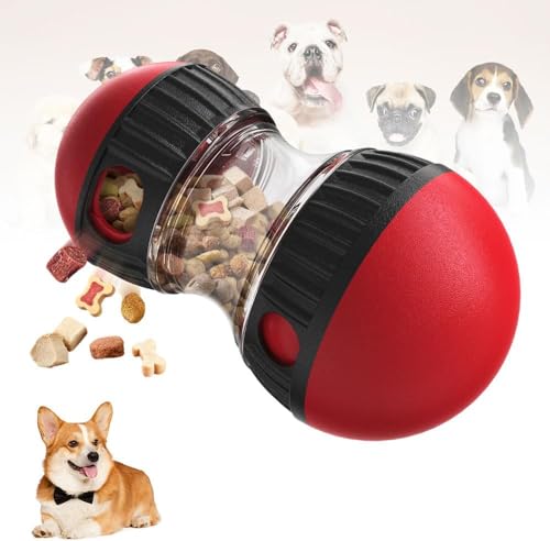 DKIIL NOIYB Verstellbarer Spielzeug für Hundefutterspender, Treat Ball Interaktives Langsam Fressende Bälle für Hunde, Snack-Verteilung Futterball, Langweiliges interaktives Hundespielzeug (A-Rot) von DKIIL NOIYB