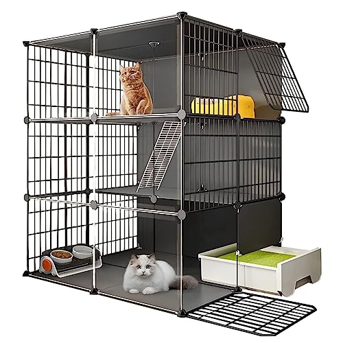 3-stöckiger Katzenkäfig für den Innenbereich mit Katzentoilette, großes DIY-Katzengehege, Kleintierkäfige, Katzenlaufstall, Katzenhütte mit Türen, Kätzchenkiste, Haustierkäfige für den Innenbereich 3-stöckiger Katzenkäfig für den Innenbereich mit Katzentoilette, großes DIY-Katzengehege, Kleintierkäfige, Katzenlaufstall, Katzenhütte mit Türen, Kätzchenkiste, Haustierkäfige für den Innenbereich von DKSNAJ
