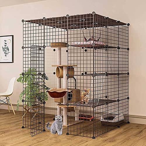 Große Katzenkäfige für den Innenbereich – Katzenkäfig, Zwinger, Katzengehege, Frettchenkäfig, Katzenlaufstall, Katzenzaun, Katzenkäfig mit Katzentoilette, Abnehmbarer Haustier-Auslaufplatz mit Große Katzenkäfige für den Innenbereich – Katzenkäfig, Zwinger, Katzengehege, Frettchenkäfig, Katzenlaufstall, Katzenzaun, Katzenkäfig mit Katzentoilette, Abnehmbarer Haustier-Auslaufplatz mit von DKSNAJ