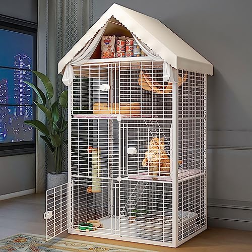 Großer Katzenkäfig, DIY-Katzenkiste für den Innenbereich, Abnehmbarer Katzenlaufstall, Kleintierkäfig, halbgeschlossenes Katzengehege, großer Auslauf, ideal für 1–2 Katzen (Größe: 92 x 47 x 167 cm) Großer Katzenkäfig, DIY-Katzenkiste für den Innenbereich, Abnehmbarer Katzenlaufstall, Kleintierkäfig, halbgeschlossenes Katzengehege, großer Auslauf, ideal für 1–2 Katzen (Größe: 92 x 47 x 167 cm) von DKSNAJ