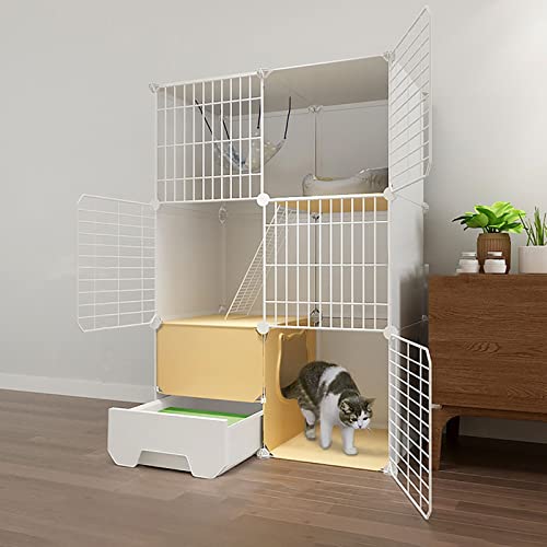 Großer Katzenkäfig, DIY-Katzenlaufstall für den Innenbereich, abnehmbare Metallzwinger, Katzentoilette mit Rampenleitern und Katzenzwinger, großer Übungsbereich, ideal für 1–3 Katzen (Größe: 75 x 49 x Großer Katzenkäfig, DIY-Katzenlaufstall für den Innenbereich, abnehmbare Metallzwinger, Katzentoilette mit Rampenleitern und Katzenzwinger, großer Übungsbereich, ideal für 1–3 Katzen (Größe: 75 x 49 x von DJAUYB
