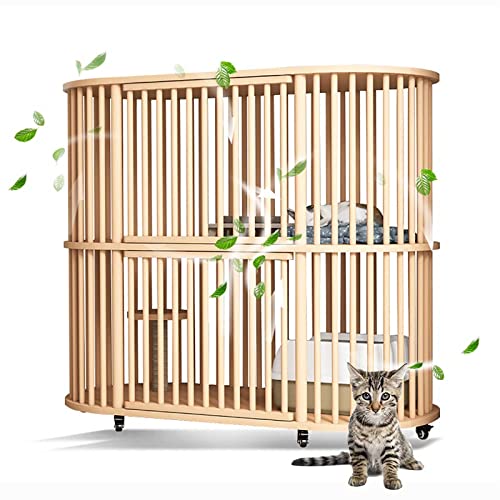 Großer Katzenkäfig, Katzengehege, 2-stöckiges Katzenhaus für draußen und drinnen, Katzenkäfig-Laufstall, Katzenhaus aus Holz, Katzenkäfig mit Rädern, Auslauf, ideal für 1–3 Katzen Wisdom Großer Katzenkäfig, Katzengehege, 2-stöckiges Katzenhaus für draußen und drinnen, Katzenkäfig-Laufstall, Katzenhaus aus Holz, Katzenkäfig mit Rädern, Auslauf, ideal für 1–3 Katzen Wisdom von DKSNAJ