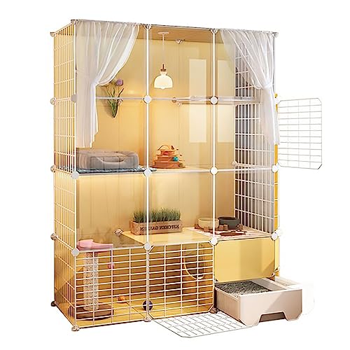 Großer Katzenkäfig, Katzenkiste für den Innenbereich, DIY-Katzenvilla mit Katzentoilette, Haustierkäfige für Katzen, abnehmbare Metalldrahtzwinger, Katzenhaus, supergroßer Platz, leicht zu reinigen Großer Katzenkäfig, Katzenkiste für den Innenbereich, DIY-Katzenvilla mit Katzentoilette, Haustierkäfige für Katzen, abnehmbare Metalldrahtzwinger, Katzenhaus, supergroßer Platz, leicht zu reinigen von DKSNAJ