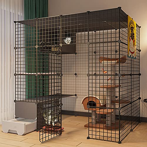 Großer Katzenkäfig - Katzengehege Katzenkäfig Zwinger Katzenlaufstall Innenkäfig für Frettchen Abnehmbarer Metall-Innen-DIY-Zwinger Katzenkiste mit Katzentoilette - für Kleintiere, Welpen, Kätzchen, Großer Katzenkäfig - Katzengehege Katzenkäfig Zwinger Katzenlaufstall Innenkäfig für Frettchen Abnehmbarer Metall-Innen-DIY-Zwinger Katzenkiste mit Katzentoilette - für Kleintiere, Welpen, Kätzchen, von DKSNAJ