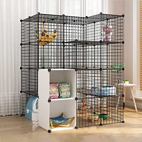 Großer Katzenkäfig – Katzenkäfige, Katzengehege, für den Innenbereich, Abnehmbarer Katzenlaufstall zum Selbermachen, Katzenkäfig aus Metalldraht, Laufstall, Zwinger, Stabiler und sicherer Großer Katzenkäfig – Katzenkäfige, Katzengehege, für den Innenbereich, Abnehmbarer Katzenlaufstall zum Selbermachen, Katzenkäfig aus Metalldraht, Laufstall, Zwinger, Stabiler und sicherer von DKSNAJ