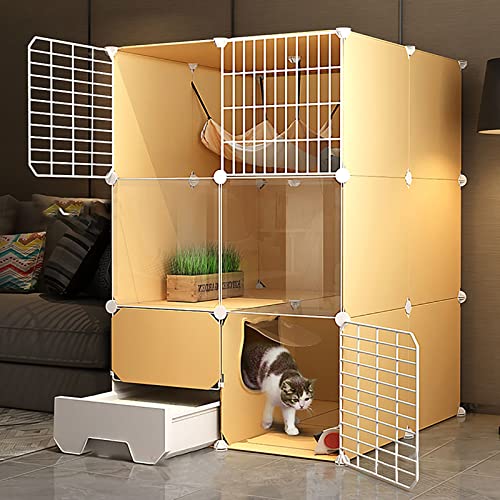 Großer Katzenkäfig – Katzenlaufstall aus abnehmbarem Metalldraht, DIY-Innenzwinger, Katzenkäfig mit Katzentoilette, abnehmbare Zwinger aus Metalldraht – großer Auslauf, ideal für 1–4 Katzen Wisdom Großer Katzenkäfig – Katzenlaufstall aus abnehmbarem Metalldraht, DIY-Innenzwinger, Katzenkäfig mit Katzentoilette, abnehmbare Zwinger aus Metalldraht – großer Auslauf, ideal für 1–4 Katzen Wisdom von DKSNAJ