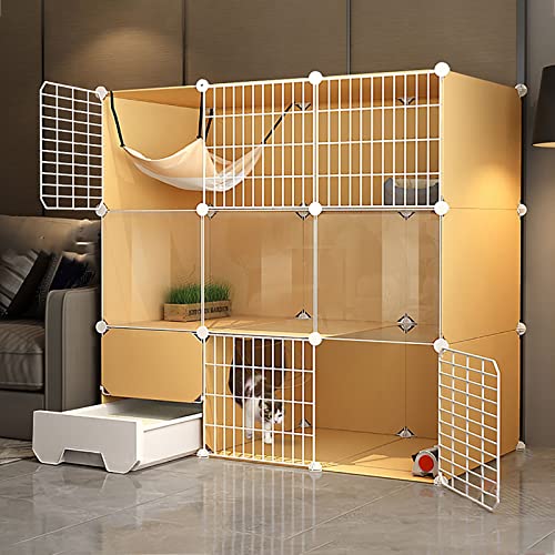 Großer Katzenkäfig – Katzenlaufstall aus abnehmbarem Metalldraht, DIY-Innenzwinger, Katzenkäfig mit Katzentoilette, abnehmbare Zwinger aus Metalldraht – großer Auslauf, ideal für 1–4 Katzen Wisdom Großer Katzenkäfig – Katzenlaufstall aus abnehmbarem Metalldraht, DIY-Innenzwinger, Katzenkäfig mit Katzentoilette, abnehmbare Zwinger aus Metalldraht – großer Auslauf, ideal für 1–4 Katzen Wisdom von DKSNAJ