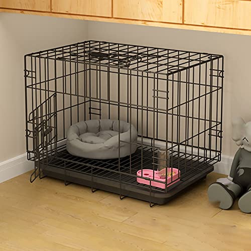 Haustierkäfig für Hunde, Katzen und Welpen, Katzenkäfig, Katzenkiste, zusammenklappbare Metallhütte mit Tablett, leicht zu tragen und zu transportieren, perfekt für das Welpentraining (Größe: 50 x 39 Haustierkäfig für Hunde, Katzen und Welpen, Katzenkäfig, Katzenkiste, zusammenklappbare Metallhütte mit Tablett, leicht zu tragen und zu transportieren, perfekt für das Welpentraining (Größe: 50 x 39 von DKSNAJ