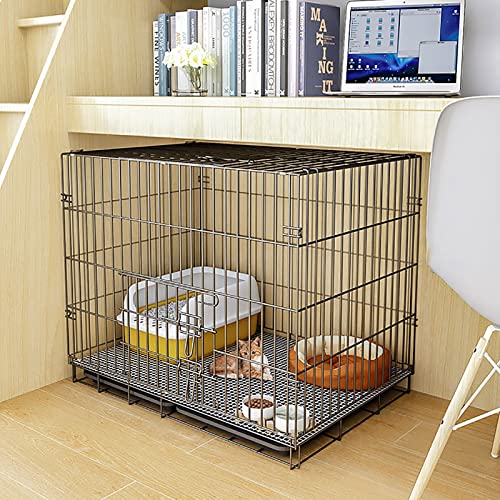 Haustierkäfig für Hunde und Katzen, Welpentraining, Katzenkäfig, Katzenkiste, zusammenklappbare Metallhütte mit Tablett, leicht zu tragen und zu transportieren, perfekt für das Welpentraining (Größe: Haustierkäfig für Hunde und Katzen, Welpentraining, Katzenkäfig, Katzenkiste, zusammenklappbare Metallhütte mit Tablett, leicht zu tragen und zu transportieren, perfekt für das Welpentraining (Größe: von DKSNAJ