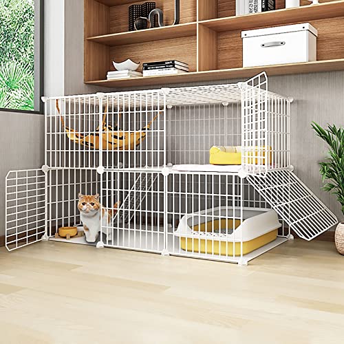 Katzenkäfig, Katzengehege für den Innenbereich, Katzenzwinger, groß, 1/2/3-stöckig, Katzenlaufstall, Katzenzwinger, DIY-Katzenlaufstall für den Innenbereich für Kleintiere, Auslauf, ideal für 1–3 Katzenkäfig, Katzengehege für den Innenbereich, Katzenzwinger, groß, 1/2/3-stöckig, Katzenlaufstall, Katzenzwinger, DIY-Katzenlaufstall für den Innenbereich für Kleintiere, Auslauf, ideal für 1–3 von DKSNAJ