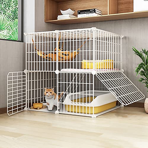 Katzenkäfig, Katzengehege für den Innenbereich, Katzenzwinger, großer Katzenlaufstall mit 1/2/3 Ebenen, Katzenzwinger, DIY-Katzenlaufstall für den Innenbereich für Kleintiere, Übungsort, ideal für Katzenkäfig, Katzengehege für den Innenbereich, Katzenzwinger, großer Katzenlaufstall mit 1/2/3 Ebenen, Katzenzwinger, DIY-Katzenlaufstall für den Innenbereich für Kleintiere, Übungsort, ideal für von DKSNAJ