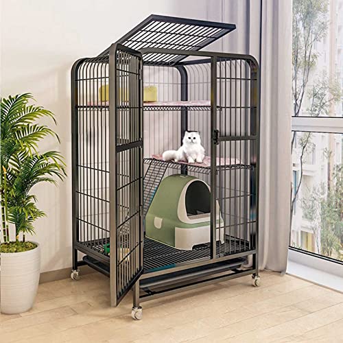 Katzenkäfig, Katzenhütte für draußen, Katzenkistenkäfig, Laufstall, Katzengehege auf Rädern, Metallkäfig für Kätzchen, Stall für Kleintiere, übergroße Katzenvilla – für Kleintiere, Welpen, Kätzchen, von DKSNAJ