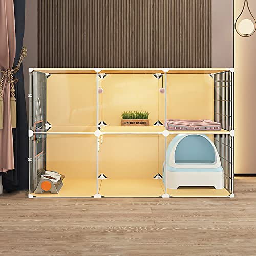 Katzenkäfig, Katzenkäfig, Indoor-Katzengehege mit Katzentoilette, großer Katzenlaufstall, abnehmbare Metall-Katzenhütten, Übungsplatz, ideal für 1-3 Katzen (Größe : 107 x 47 x 72 cm) Weisheit von DKSNAJ