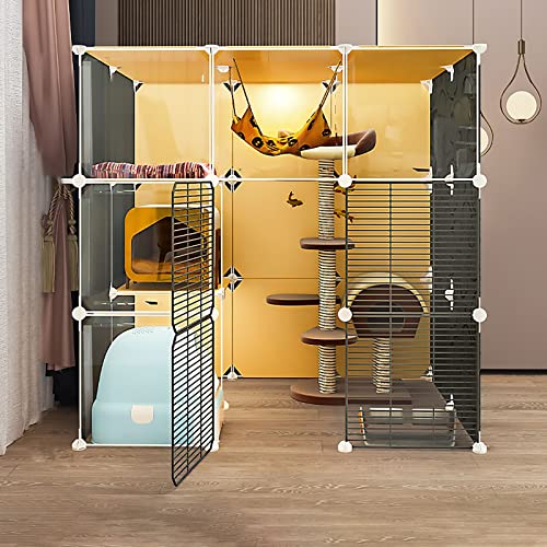 Katzenkäfig, Katzenkäfige, Katzengehege für den Innenbereich mit Katzentoilette, großer Katzenlaufstall, abnehmbare Katzenzwinger aus Metall, Auslaufbereich, ideal für 1–3 Katzen (Größe: 107 x 72 x Katzenkäfig, Katzenkäfige, Katzengehege für den Innenbereich mit Katzentoilette, großer Katzenlaufstall, abnehmbare Katzenzwinger aus Metall, Auslaufbereich, ideal für 1–3 Katzen (Größe: 107 x 72 x von DKSNAJ