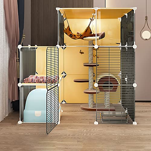 Katzenkäfig, Katzenkäfige, Katzengehege für den Innenbereich mit Katzentoilette, großer Katzenlaufstall, abnehmbare Katzenzwinger aus Metall, Auslaufbereich, ideal für 1–3 Katzen (Größe: 107 x 72 x Katzenkäfig, Katzenkäfige, Katzengehege für den Innenbereich mit Katzentoilette, großer Katzenlaufstall, abnehmbare Katzenzwinger aus Metall, Auslaufbereich, ideal für 1–3 Katzen (Größe: 107 x 72 x von DKSNAJ