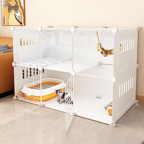 Katzenkäfig, Katzenzaun für den Innenbereich, DIY-Katzenlaufstall, Abnehmbarer Kleintierkäfig, Katzengehege, großer Auslauf, ideal für 1–3 Katzen, Kaninchen und Kleintiere (Größe: 105 x 45 x 70 cm) Katzenkäfig, Katzenzaun für den Innenbereich, DIY-Katzenlaufstall, Abnehmbarer Kleintierkäfig, Katzengehege, großer Auslauf, ideal für 1–3 Katzen, Kaninchen und Kleintiere (Größe: 105 x 45 x 70 cm) von DKSNAJ