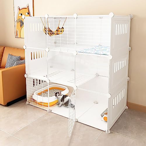 Katzenkäfig, Katzenzaun für den Innenbereich, DIY-Katzenlaufstall, Abnehmbarer Kleintierkäfig, Katzengehege, großer Auslauf, ideal für 1–3 Katzen, Kaninchen und Kleintiere (Größe: 105 x 45 x 105 cm) Katzenkäfig, Katzenzaun für den Innenbereich, DIY-Katzenlaufstall, Abnehmbarer Kleintierkäfig, Katzengehege, großer Auslauf, ideal für 1–3 Katzen, Kaninchen und Kleintiere (Größe: 105 x 45 x 105 cm) von DKSNAJ