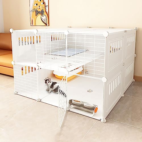Katzenkäfig, Katzenzaun für den Innenbereich, DIY-Katzenlaufstall, Abnehmbarer Kleintierkäfig, Katzengehege, großer Auslauf, ideal für 1–3 Katzen, Kaninchen und Kleintiere (Größe: 105 x 90 x 70 cm) Katzenkäfig, Katzenzaun für den Innenbereich, DIY-Katzenlaufstall, Abnehmbarer Kleintierkäfig, Katzengehege, großer Auslauf, ideal für 1–3 Katzen, Kaninchen und Kleintiere (Größe: 105 x 90 x 70 cm) von DKSNAJ