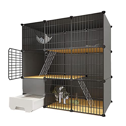 Katzenkäfig Katzenlaufstall Haustierlaufstall DIY Kleintierkäfig Katzenhütte Katzengehege Katzenkiste Hundekäfig Welpenkiste Leicht zu reinigen mit Katzentoilette - für Katzen Hase Chinchilla Wisdom Katzenkäfig Katzenlaufstall Haustierlaufstall DIY Kleintierkäfig Katzenhütte Katzengehege Katzenkiste Hundekäfig Welpenkiste Leicht zu reinigen mit Katzentoilette - für Katzen Hase Chinchilla Wisdom von DKSNAJ