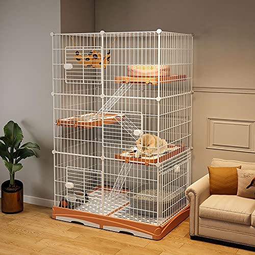 Katzenkäfig für den Innenbereich, DIY-Katzenkäfige, Laufstall, Katzengehege, abnehmbare Haustierkiste aus Metall, 1/3/4 Ebenen, großer Übungsbereich, ideal für 1–3 Katzen (Größe: 37,4 x 23,6 x 69,3 Katzenkäfig für den Innenbereich, DIY-Katzenkäfige, Laufstall, Katzengehege, abnehmbare Haustierkiste aus Metall, 1/3/4 Ebenen, großer Übungsbereich, ideal für 1–3 Katzen (Größe: 37,4 x 23,6 x 69,3 von DKSNAJ
