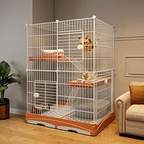 Katzenkäfig für den Innenbereich, DIY-Katzenkäfige, Laufstall, Katzengehege, abnehmbare Haustierkiste aus Metall, 1/3/4 Ebenen, großer Übungsbereich, ideal für 1–3 Katzen (Größe: 37,4 x 23,6 x 47,2 Katzenkäfig für den Innenbereich, DIY-Katzenkäfige, Laufstall, Katzengehege, abnehmbare Haustierkiste aus Metall, 1/3/4 Ebenen, großer Übungsbereich, ideal für 1–3 Katzen (Größe: 37,4 x 23,6 x 47,2 von DKSNAJ