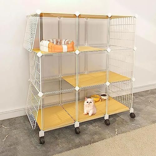 Katzenkäfig für den Innenbereich, Katzengehege, DIY-Katzenlaufstall, Abnehmbarer Kleintierkäfig mit Rädern, großer Auslauf, ideal für 1–3 Katzen, Kaninchen und Kleintiere (Größe: 105 x 45 x 110 cm) Katzenkäfig für den Innenbereich, Katzengehege, DIY-Katzenlaufstall, Abnehmbarer Kleintierkäfig mit Rädern, großer Auslauf, ideal für 1–3 Katzen, Kaninchen und Kleintiere (Größe: 105 x 45 x 110 cm) von DKSNAJ