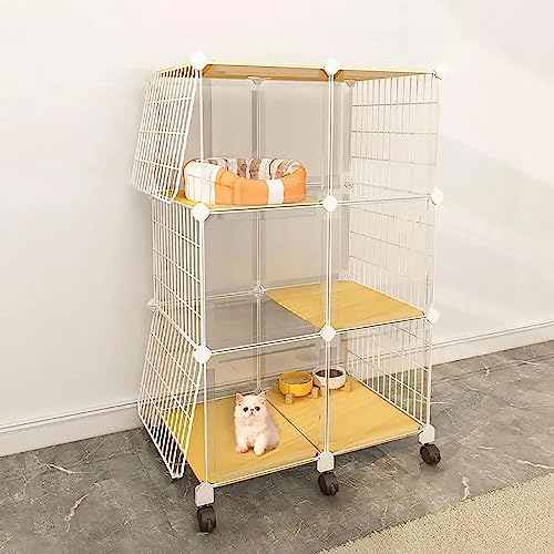 Katzenkäfig für den Innenbereich, Katzengehege, DIY-Katzenlaufstall, Abnehmbarer Kleintierkäfig mit Rädern, großer Auslauf, ideal für 1–3 Katzen, Kaninchen und Kleintiere (Größe: 70 x 45 x 110 cm) Katzenkäfig für den Innenbereich, Katzengehege, DIY-Katzenlaufstall, Abnehmbarer Kleintierkäfig mit Rädern, großer Auslauf, ideal für 1–3 Katzen, Kaninchen und Kleintiere (Größe: 70 x 45 x 110 cm) von DKSNAJ