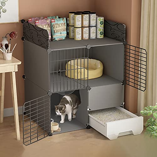 Katzenkäfig für den Innenbereich, Katzenkäfige mit Katzentoilette, Katzengehege, Abnehmbarer 2/3-stufiger Metallkäfig für Kleintiere, DIY-Kätzchenkäfige, extra großer Platz für kleine Katzenkäfig für den Innenbereich, Katzenkäfige mit Katzentoilette, Katzengehege, Abnehmbarer 2/3-stufiger Metallkäfig für Kleintiere, DIY-Kätzchenkäfige, extra großer Platz für kleine von DKSNAJ