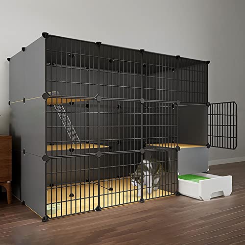 Katzenkäfig für den Innenbereich, Katzenkäfige mit Katzentoilette, großes 2/3-stöckiges Katzengehege, Katzenkäfig für Kleintiere, Abnehmbarer Katzenkäfig aus Metall, Auslauf ideal für 1–3 Katzen Katzenkäfig für den Innenbereich, Katzenkäfige mit Katzentoilette, großes 2/3-stöckiges Katzengehege, Katzenkäfig für Kleintiere, Abnehmbarer Katzenkäfig aus Metall, Auslauf ideal für 1–3 Katzen von DKSNAJ