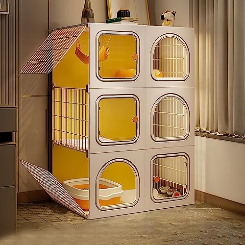 Katzenkäfig für den Innenbereich – DIY-Katzenlaufstall, Abnehmbarer Kleintierkäfig, Katzengehege mit Katzentoilette, Katzenzaun für 1–3 Katzen (Farbe: ohne Katzentoilette, Größe: 70 x 45 x 105 cm) Katzenkäfig für den Innenbereich – DIY-Katzenlaufstall, Abnehmbarer Kleintierkäfig, Katzengehege mit Katzentoilette, Katzenzaun für 1–3 Katzen (Farbe: ohne Katzentoilette, Größe: 70 x 45 x 105 cm) von DJAUYB