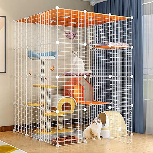 Katzenkäfige Großer Katzenkäfig Katzengehege für den Innenbereich, Katzenzwinger Frettchenkäfige Abnehmbarer Hunde-Trainingszaun aus Metall mit Hängematte, Einfach zusammenzubauen, Schwarz/Weiß, 6 Katzenkäfige Großer Katzenkäfig Katzengehege für den Innenbereich, Katzenzwinger Frettchenkäfige Abnehmbarer Hunde-Trainingszaun aus Metall mit Hängematte, Einfach zusammenzubauen, Schwarz/Weiß, 6 von DKSNAJ