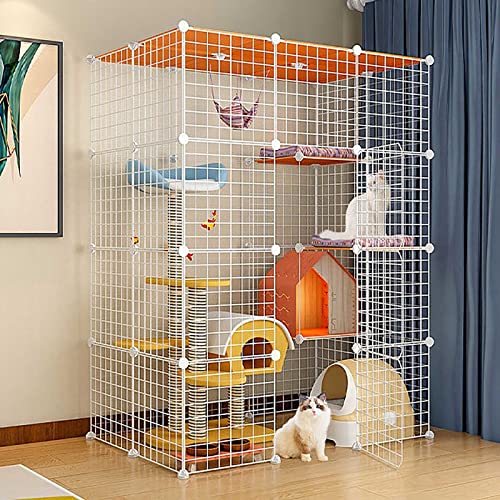 Katzenkäfige Großer Katzenkäfig Katzengehege für den Innenbereich, Katzenzwinger Frettchenkäfige Abnehmbarer Hunde-Trainingszaun aus Metall mit Hängematte, Einfach zusammenzubauen, Schwarz/Weiß, 6 Katzenkäfige Großer Katzenkäfig Katzengehege für den Innenbereich, Katzenzwinger Frettchenkäfige Abnehmbarer Hunde-Trainingszaun aus Metall mit Hängematte, Einfach zusammenzubauen, Schwarz/Weiß, 6 von DKSNAJ