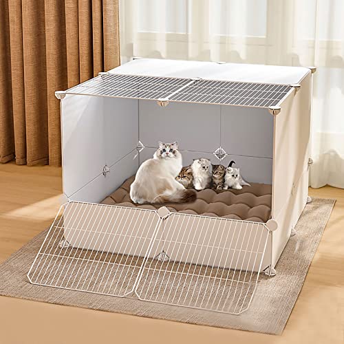 Katzenkäfige Katzengehege für den Innenbereich Katzenzwinger Kätzchenlaufstall Hundekisten für große Hunde Frettchenkäfig Haustierlaufstall für den Innen-/Außenbereich - Großer Auslaufbereich Ideal Katzenkäfige Katzengehege für den Innenbereich Katzenzwinger Kätzchenlaufstall Hundekisten für große Hunde Frettchenkäfig Haustierlaufstall für den Innen-/Außenbereich - Großer Auslaufbereich Ideal von DKSNAJ
