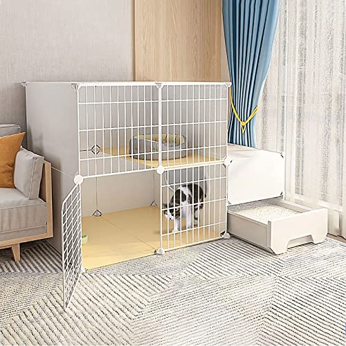 Katzenkäfige - Katzenkäfig für den Innenbereich, Katzenlaufstall, Katzengehege für den Balkon, Abnehmbarer Metalldraht, DIY-Zwinger für den Innenbereich, Käfig für Frettchen, Käfige für Katzenkäfige - Katzenkäfig für den Innenbereich, Katzenlaufstall, Katzengehege für den Balkon, Abnehmbarer Metalldraht, DIY-Zwinger für den Innenbereich, Käfig für Frettchen, Käfige für von DKSNAJ