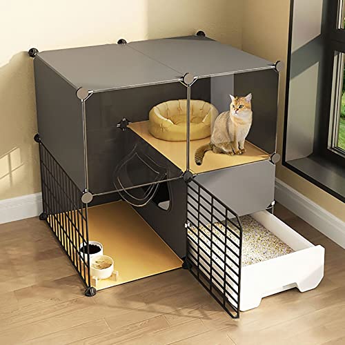Katzenkäfige für den Innenbereich, Katzenkäfig mit Katzentoilette, 2/3-stöckiger Katzenkäfig, Katzenlaufstall, Kleintierkäfig, Hundekäfig, leicht zu reinigen, Auslauf, ideal für 1–3 Katzen (Größe: 75 Katzenkäfige für den Innenbereich, Katzenkäfig mit Katzentoilette, 2/3-stöckiger Katzenkäfig, Katzenlaufstall, Kleintierkäfig, Hundekäfig, leicht zu reinigen, Auslauf, ideal für 1–3 Katzen (Größe: 75 von DKSNAJ
