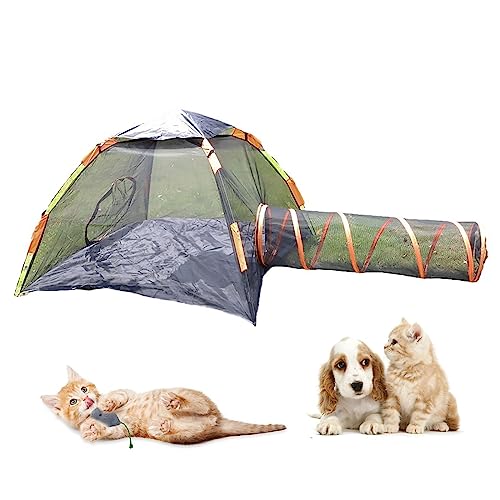 Katzentunnel, tragbares Katzenzelt, Katzengehege für draußen, Katzenlaufstall, Spielzelte, frei spleißbares Katzenhaus, für Katzen, Kaninchen, Frettchen und Kleintiere Wisdom von DKSNAJ