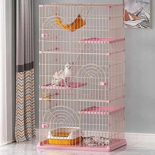 Laufställe für Kleintiere, Katzengehege für draußen, Katzenkäfig auf 3 Etagen, Katzenkäfig, Laufstall, Katzenbox, Zwinger, 76 x 51 x 90 cm, Grün (Größe: 100 x 66 x 180 cm) Wisdom von DKSNAJ