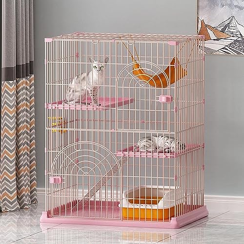 Laufställe für Kleintiere, Katzengehege für draußen, Katzenkäfig auf 3 Etagen, Katzenkäfig, Laufstall, Katzenbox, Zwinger, 76 x 51 x 90 cm, Grün (Größe: 84 x 61 x 110 cm) Wisdom von DKSNAJ
