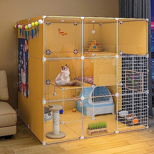 Laufställe für Kleintiere, Katzenlaufstall, Katzenkäfige, Panorama-Katzenvilla für den Innenbereich, abnehmbarer Metalldraht, langlebiger DIY-Großraum-Übungsort für den Innenbereich (Größe: 105 x 90 x Laufställe für Kleintiere, Katzenlaufstall, Katzenkäfige, Panorama-Katzenvilla für den Innenbereich, abnehmbarer Metalldraht, langlebiger DIY-Großraum-Übungsort für den Innenbereich (Größe: 105 x 90 x von DKSNAJ