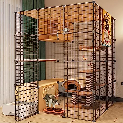 Laufställe für Kleintiere, Katzenlaufstall – Katzenkäfig, Laufstall für Haustiere, Katzengehege, Laufstall mit Tür und geschlossener Katzentoilette, DIY-Laufstall für Haustiere (Größe: 111 x 95 x 145 Laufställe für Kleintiere, Katzenlaufstall – Katzenkäfig, Laufstall für Haustiere, Katzengehege, Laufstall mit Tür und geschlossener Katzentoilette, DIY-Laufstall für Haustiere (Größe: 111 x 95 x 145 von DKSNAJ