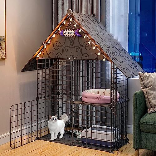 Laufställe für Kleintiere, Katzenzwinger für Hauskatzen, Katzenkäfig, Hundelaufstall, Kleintierkäfig, DIY-Drahtzaun mit Tür für den Innen- und Außenbereich (Größe: 75 x 39 x 146 cm, Farbe: Schwarz-B) Laufställe für Kleintiere, Katzenzwinger für Hauskatzen, Katzenkäfig, Hundelaufstall, Kleintierkäfig, DIY-Drahtzaun mit Tür für den Innen- und Außenbereich (Größe: 75 x 39 x 146 cm, Farbe: Schwarz-B) von DKSNAJ