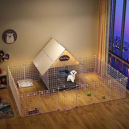 Laufställe für Kleintiere, Laufstall für Hunde – DIY-Laufstall für Haustiere, Katzenkäfig, Hundegehege, Innenkäfig für Kleintiere für den Innen- und Außenbereich, Metalldrahtzaun für den Hof (Farbe: Laufställe für Kleintiere, Laufstall für Hunde – DIY-Laufstall für Haustiere, Katzenkäfig, Hundegehege, Innenkäfig für Kleintiere für den Innen- und Außenbereich, Metalldrahtzaun für den Hof (Farbe: von DKSNAJ